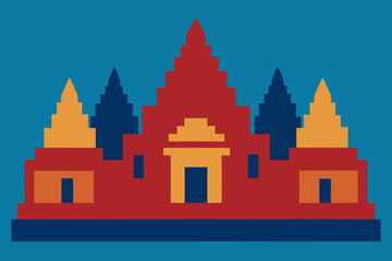 vector illustration of a castle on a hill