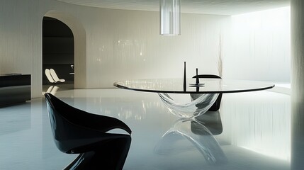 Modern hotel and office interior with contemporary furniture and empty rooms