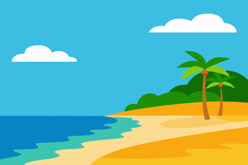 beach with palm trees