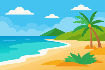 tropical island with palm trees