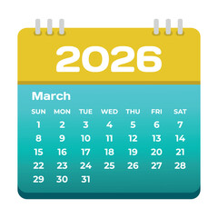March 2026 Calendar Icon