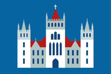 Obraz premium vector illustration of castle