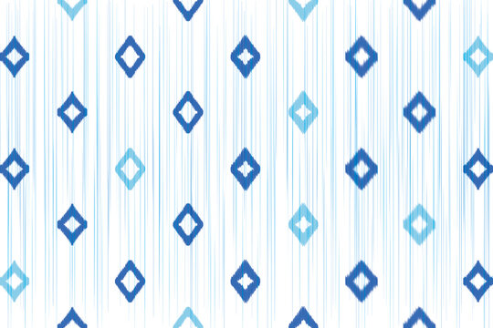 Seamless blue geometric diamond pattern with vertical lines on white background, perfect for fabric, wallpaper, digital design, and modern decoration.