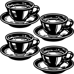 Obraz premium set of coffee cups