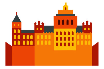Obraz premium vector illustration of castle