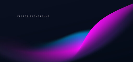 Blue and pink curve gradient on dark background. You use can banner, brochre, presentation.