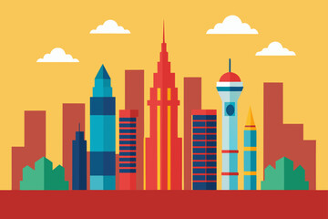 Obraz premium city skyline vector
