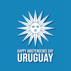 Happy Independence Day Uruguay Sun Symbol National Celebration