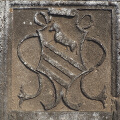 Exploring the ancient ruins of Kotor, Montenegro reveals a beautifully crafted family crest on...