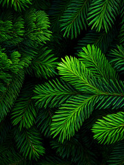 Lush Green Pine Needle Background for Nature and Forest Themes