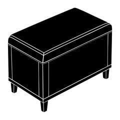 vector illustration of a black chest