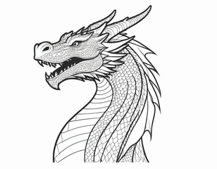 Naklejka premium Dragon digital Art, Intricate Powerful and Ready for Print or Web, Sharp Details. Strong Identity. Timeless Design, Symbolize Strength, Courage