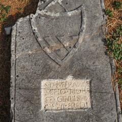 Visitors discover a remarkable stone bearing a family crest in the ancient ruins of Kotor, Montenegro. The craftsmanship showcases the towns rich history and cultural significance