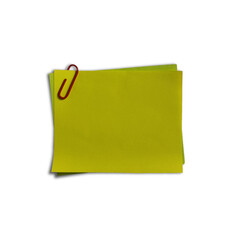 Empty Sticky Note with paper clip