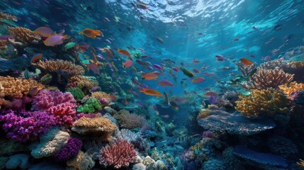 Fototapeta premium Colorful coral reef fish