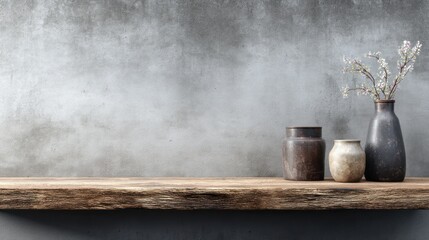 Fototapeta premium Rustic shelf decor