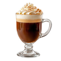 Isolated Delicious Irish Coffee with Whipped Cream
