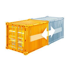 Logistics and Import Export Concept Represented by Shipping Container Illustration.