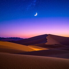 Desert dunes under a starry night