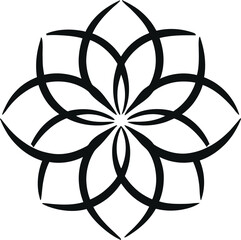 Abstract tribal mandala vector design geometric flower ornament pattern tattoo symbol decorative floral art illustration