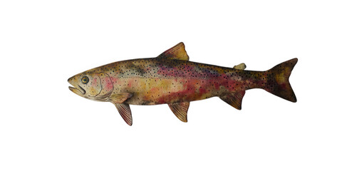 Rainbow trout fish isolated on transparent background