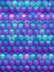 Purple and Blue Cube Pattern