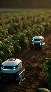 Smart Farming Robot in Field &ndash; Vertical Motion Scene