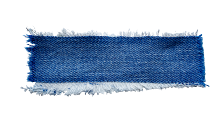 jeans. a frayed and torn piece of denim rag.