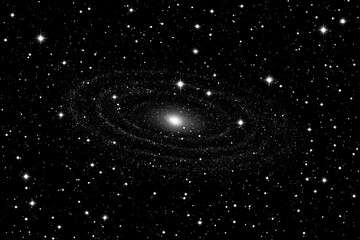 Captivating celestial spiral galaxy illuminated by countless stars in the vast cosmic darkness creating a mesmerizing display of stellar beauty and infinite wonder