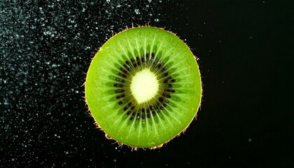 Kiwi slice in water splash
