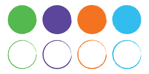 Colorful grunge round shapes. round grunge shape vector illustration. brush stroke design element
