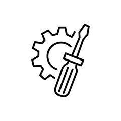 Repair and maintenance concept with gear and screwdriver icon vector illustration