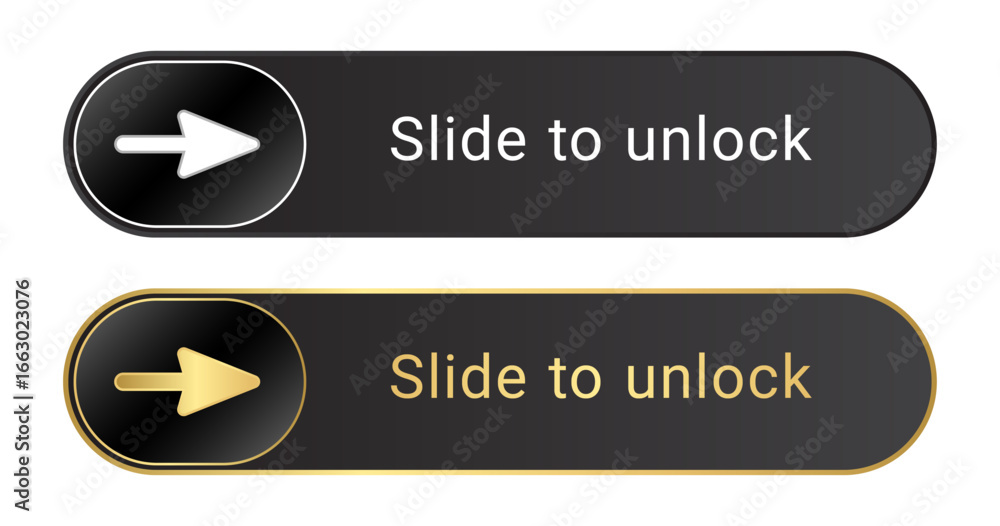 Aufkleber vector unlock slide button in classic and gold version
