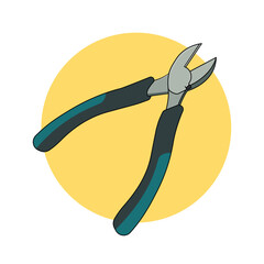 Electric cable cutter. Vector design