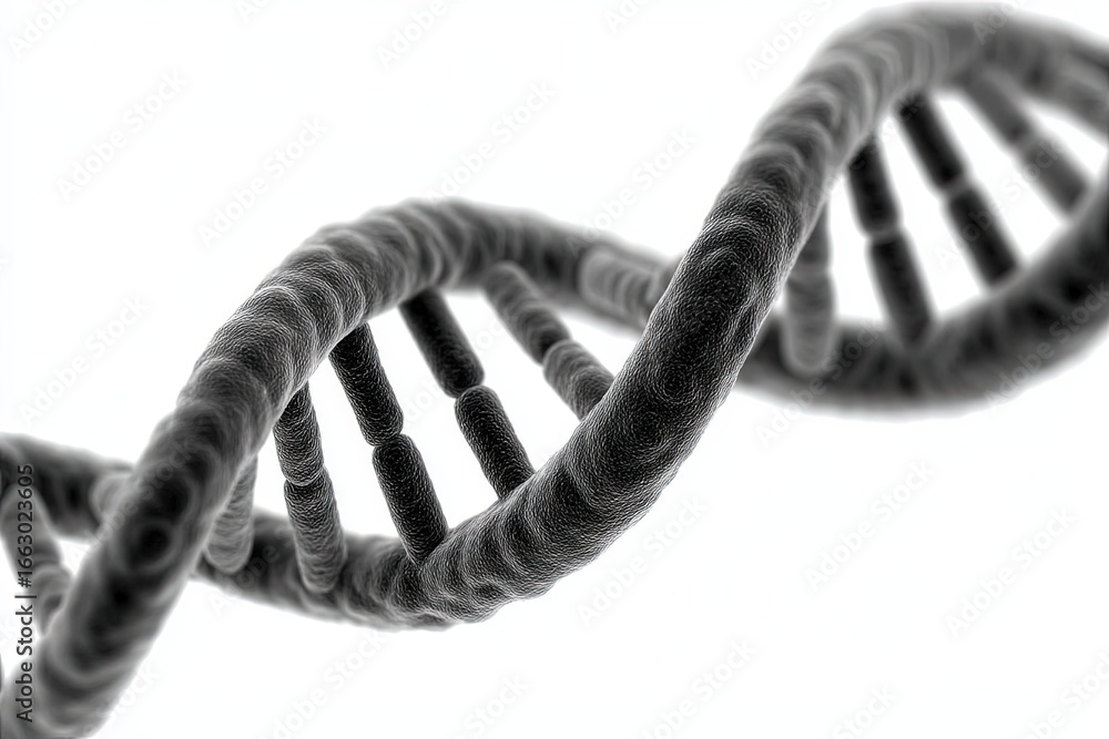 Poster digital representation of intricate dna double helix showcasing molecular structure emphasizing gene