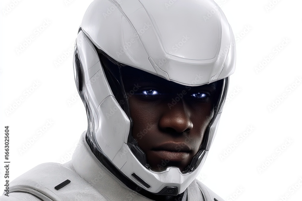 Aufkleber futuristic representation of a human-robot hybrid showcasing advanced technology and integration bet