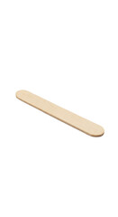Obraz premium Light-colored wooden craft stick (popsicle stick) with natural wood grain, resting horizontally on a transparent seamless background in a shadowless studio, product photography concept