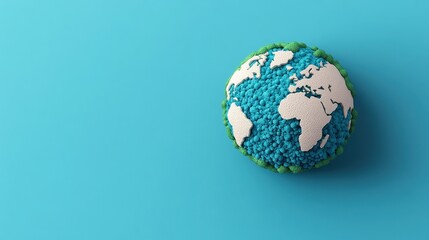 A vibrant, textured globe symbolizes environmental awareness and sustainability, perfect for projects related to climate change, eco-friendly initiatives, or global cooperation themes,