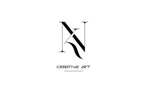 NK, KN, N, K abstract letters logo monogram