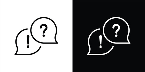 help icon set. question mark, speech bubble, chat, online support thin line style icon for your app and web. icon illustration