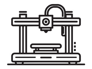 Elegant Minimalist 3D Printer FDM Technology Stock Illustration