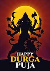Happy durga pooja indian festival Post Design