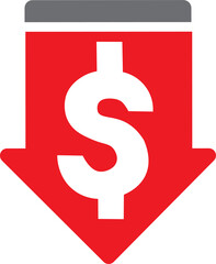 red price down icon