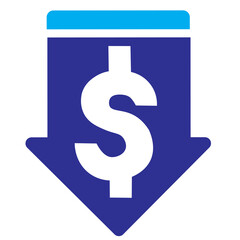 blue price down icon