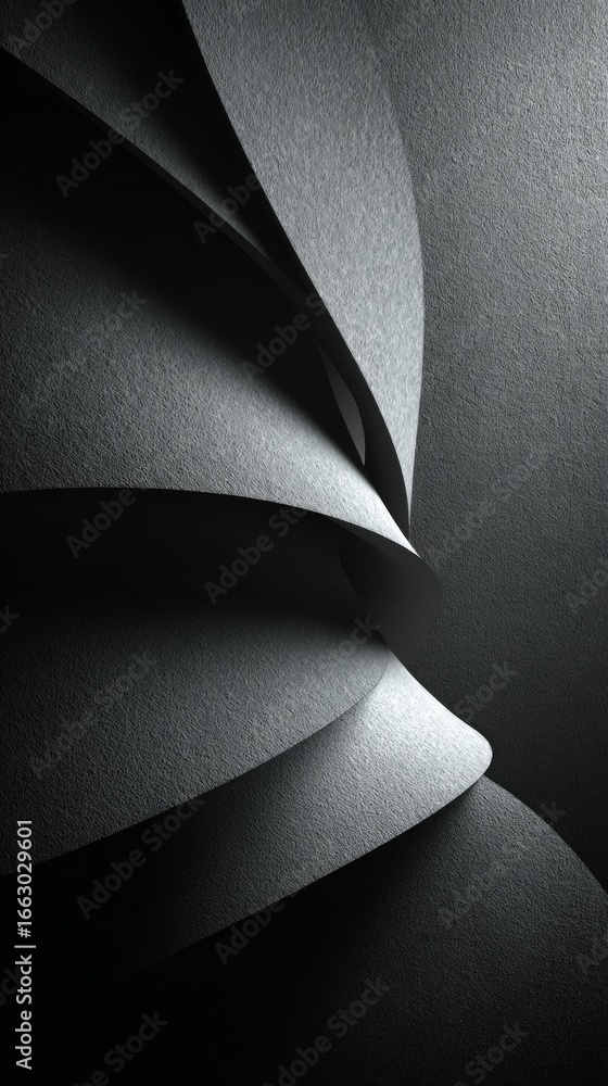 Poster smooth black and white wavy shapes creating a modern and elegant design, perfect for backgrounds and