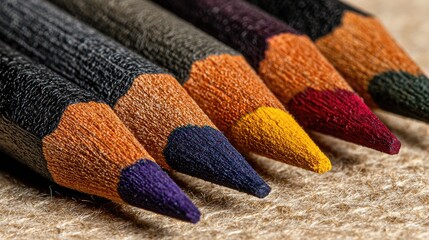 Colorful Pencil Tips Close Up