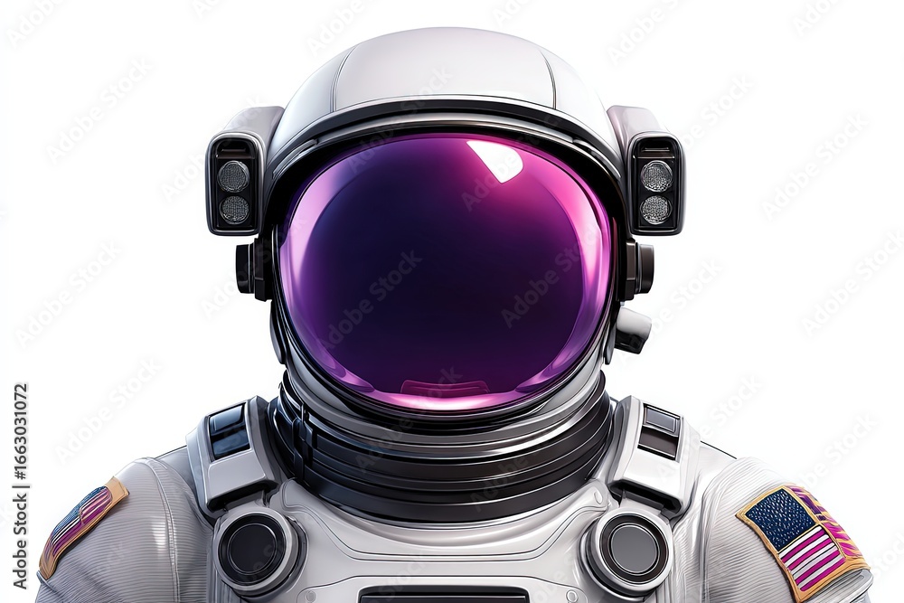Aufkleber futuristic astronaut portrait demonstrating advanced space exploration technology showcasing charact