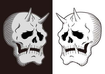 鬼 ドクロ 髑髏 demon skull B set