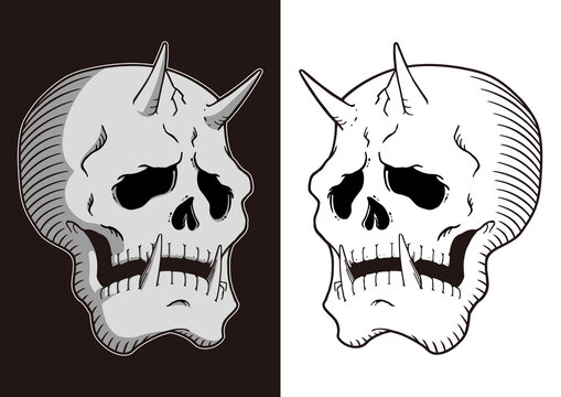 鬼 ドクロ 髑髏 demon skull B set