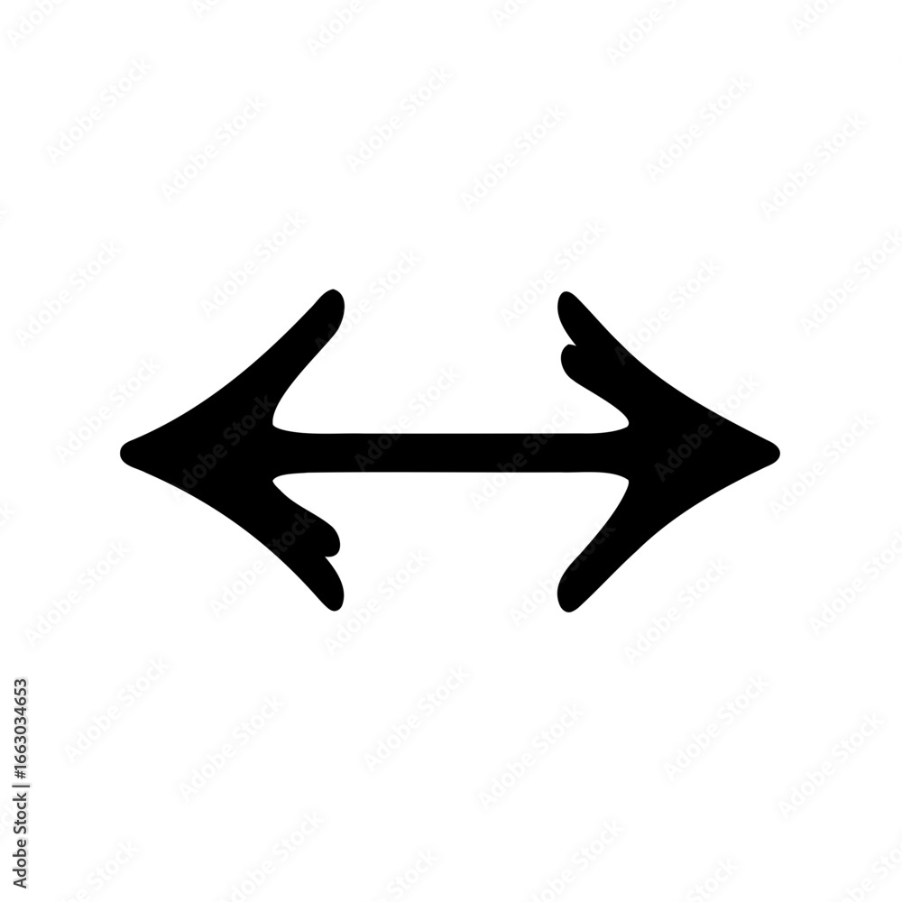 Poster bidirectional arrows indicating movement or direction in both left and right ways
